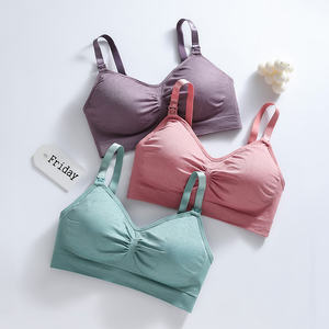 Soutien-gorge de sport sans couture, doux, sans armatures, push-up, avec nœud, pour l'allaitement et la maternité, respirant, pour femmes enceintes et allaitantes - Product Image 1