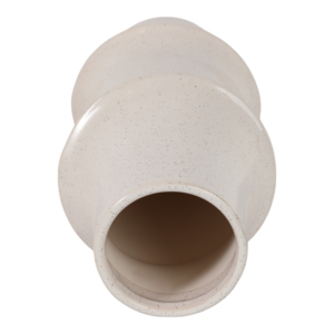 Vaso in ceramica minimalista con finitura macchiettata e dettagli ad anello per decorare il soggiorno con fiori freschi - Product Image 6