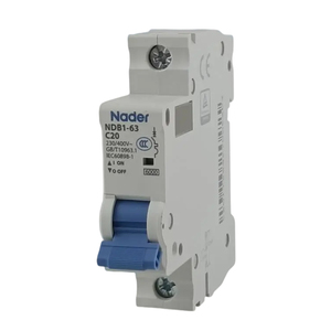 Disjoncteur miniature Nader NDB1-63C-1P 1P, courbe C, déclenchement thermique-magnétique, 63A, cadre 6kA, 230V, sécurité électrique domestique - Product Image 1