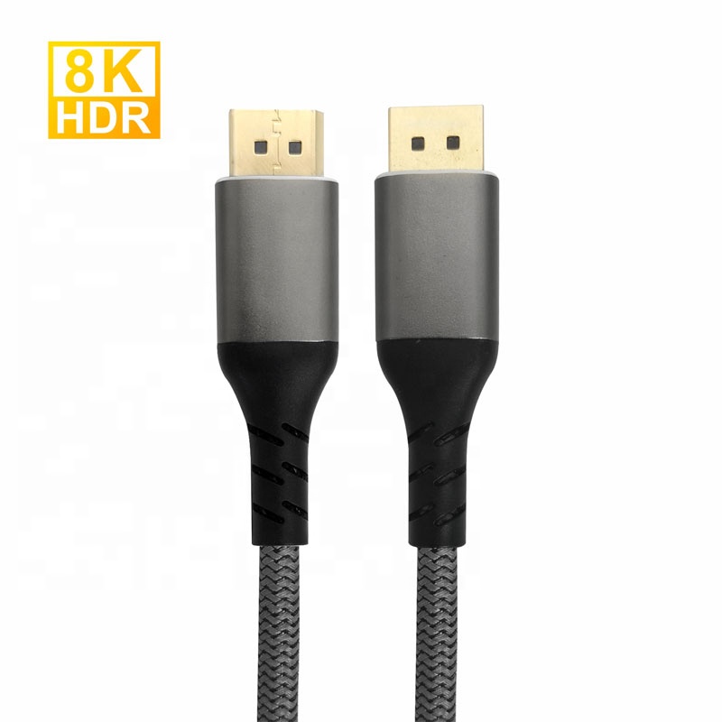 HDMI-кабель DisplayPort, 8K @ 60 Гц, DP-DP, нейлоновый Плетеный высокоскоростной DP-шнур, совместимый с игровым потоковым ПК, монитором, ноутбуком, ТВ