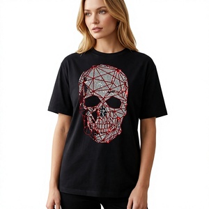 Ladies Glitter Stone Detail T Shirt Casual <b>Short</b> Sleeve <b>Wardrobe</b> Essential - Product Image 1