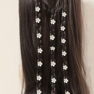 Teumshein Pinzas para el cabello con forma de flor blanca y diamantes de imitación, accesorios decorativos para el cabello trenzado para mujer, boda, estilo europeo, 10 Cm - Product Image 1