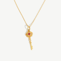 Blucome — colliers clés personnalisés en or massif, bijoux en diamant couleur or massif 18k 14k 9k