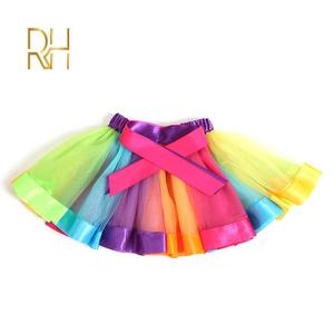 Bambini arcobaleno <span class=keywords><strong>Tutu</strong></span> Party Dance gonna <span class=keywords><strong>bambine</strong></span> vestono Performance compleanno principessa <span class=keywords><strong>Tutu</strong></span> gonne con fiocco - Product Image 2
