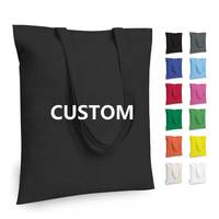 Sacs Fourre-Tout Personnalisés en Toile de Coton Noire, Minces ou Épais, Réutilisables, Pliables, avec Fermeture Éclair, Sublimation Couleurs, Imprimés pour Cadeaux