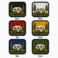 Écusson brodé 3D personnalisé, motif camping-car, pin et nuit étoilée, pour veste de club de camping-cars et sac à dos