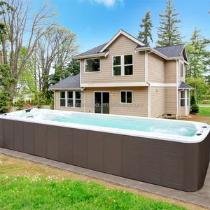 Sunrans 12M Länge Outdoor Hinterhof Acryl Long Endless Swimming Pool Balboa Swim SPA für Party