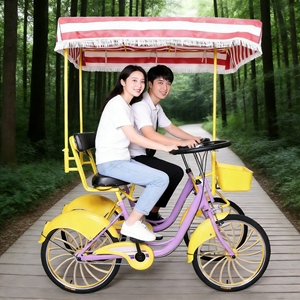 Vélo familial haute performance, stable et durable avec auvent <span class=keywords><strong>pour</strong></span> les courses au marché en plein air et les trajets à vélo - Product Image 1