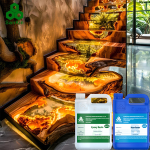 Kit de resina líquida epoxi a y B, resina epoxi transparente de autonivelación y endurecedor para manualidades, mesas de Río, flores, joyería - Product Image 1