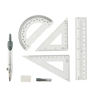 Jeu <span class=keywords><strong>de</strong></span> 7 règles et compas en plastique bon marché pour étudiants - Product Image 4