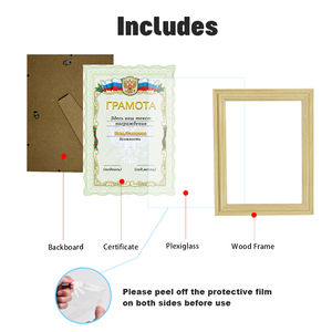 מסגרת לתעודת MDF, מסגרת עץ בהתאמה אישית לתצוגת תמונות על הקיר, מסגרות תמונה מעוטרות לתעודות ופרסים - Product Image 3