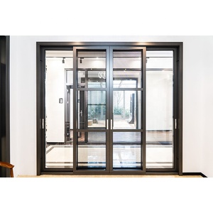 Portes coulissantes à cadre mince 96x80 personnalisées Portes coulissantes à 2 voies Portes coulissantes manuelles - Product Image 1