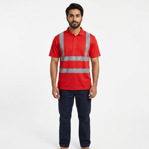 T-shirt de sport unisexe personnalisé pour homme, haute visibilité, protection individuelle, design réfléchissant, manches courtes, polyester noir, résistant à la chaleur - Product Image 1