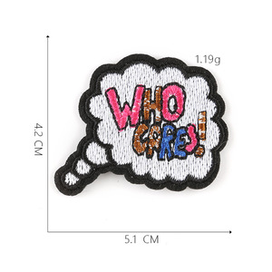 Venta caliente Stock a granel Pow Wow Bam Omg Oops diseño hierro en bordado logotipo personalizado parches para ropa - Product Image 4