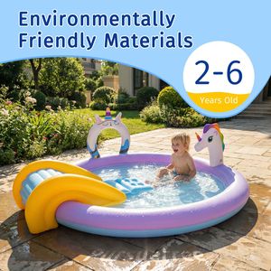 Piscina Inflable Pursuefree con Diseño de Tiburón para Niños, Juego al Aire Libre - Product Image 4