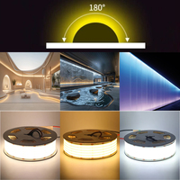 Ultra Wide 30mm Lebar PCB 1600leds/m 5 Baris Kecerahan Tinggi Fleksibel Cob Led Pita Fleksibel Linear Dimmable Cob Light Led