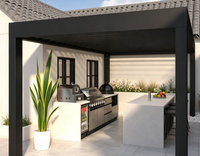 Cuisine extérieure en acier inoxydable, anti-rouille, armoire de cuisson modulaire pour l'extérieur, assemblage durable en métal pour les projets de rénovation de cour