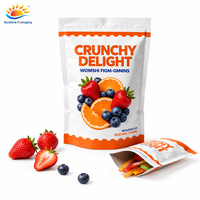 Sachet d'emballage personnalisé en plastique pour fruits secs, sachet d'emballage pour collation de fruits secs, anneaux de pêche, avec impression de logo personnalisé