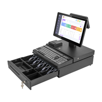 Caisse enregistreuse fonctionnelle LICON, terminal de point de vente pour supermarché, tout-en-un, clavier collaboratif, imprimante, Windows 10, écran 15,6 pouces