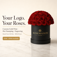 Luxe geconserveerde echte roos in een hoedendoos, eeuwige bloem zwart goud Valentijnsdag huwelijksjubileum cadeau groothandel aangepaste logo