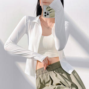 Veste de sport de plein air Naked Feeling pour femme Conception debout respirante et serrée pour les vêtements de yoga et de fitness - Product Image 4