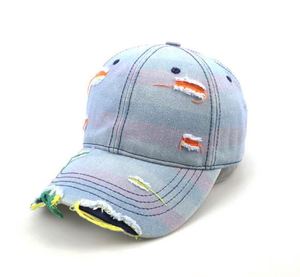 Spring <b>Summer</b> New Vintage Formal Hole Washed Personalized Denim Baseball <b>Cap</b> Outdoor Casual American Peaked Hat Trendy - Product Image 2