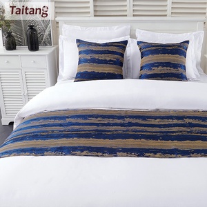 Taitang Hôtel 5 étoiles Fournisseur unique Literie de luxe en coton Linge de lit <span class=keywords><strong>blanc</strong></span> <span class=keywords><strong>Drap</strong></span> de lit - Product Image 2