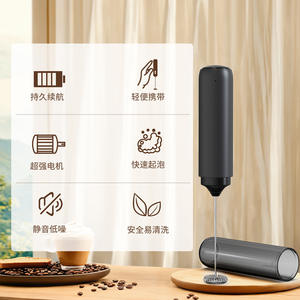 Mousseur à lait portatif rechargeable par USB KJBQ-65, mini mixeur électrique en acier inoxydable pour café, thé et pâtisserie - Product Image 5