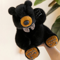 Ours en peluche noir personnalisé avec logo, animaux en peluche doux en gros, cadeau mignon en peluche, jouet câlin