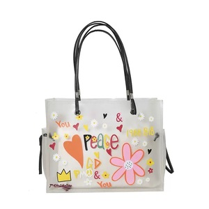 <span class=keywords><strong>Sac</strong></span> à main transparent grande capacité pour femme, nouvelle collection 2026, tendance urbaine, mode, bandoulière, vente en gros, polyester bicolore - Product Image 2