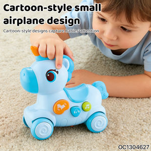 Nouveau <span class=keywords><strong>jeu</strong></span> interactif parent-enfant, cheval en plastique à piles pour les parents et la petite fille de 1 an avec lumière et son - Product Image 3