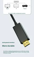 Cable DP a HDTV Full HD 1080P de 1.8m, Revestimiento de PVC Chapado en Oro, Sincronización de Audio y Video para PC/Proyector, Pantalla Grande