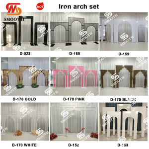 SMOOTH Lot de 3 panneaux de film de lumière du soleil arc en métal toile de fond arc de décoration de mariage pour scène - Product Image 3