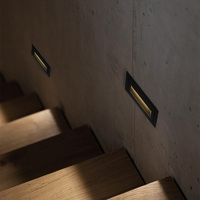 Lumière murale encastrée étanche, lumière d'angle LED pour escalier, lampe murale pour escalier, intérieur/extérieur