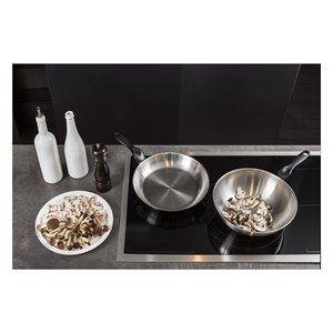 Padella in Acciaio Inox 24Cm Compatibile con <span class=keywords><strong>Induzione</strong></span> Lavabile in Lavastoviglie Finitura Cromata Spazzolata - Product Image 2
