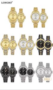 นาฬิกาควอตซ์ <span class=keywords><strong>LONGBO</strong></span> 83611 กันน้ำ 3ATM เรืองแสง สายสแตนเลส ปฏิทิน ประดับเพชรเต็มหน้าปัด ดีไซน์หรูหรา สีทอง สีเงิน - Product Image 4