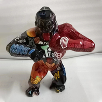 Statue d'orang-outan en fibre de verre à bas tarif décor résine Art fluide Donkey Kong Sculpture peinte Graffiti gorille King Kong Statue