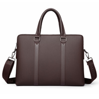Sac messager horizontal en cuir PU pour homme, léger, pour documents A4, bandoulière, résistant à l'eau, durable, pour le travail et les voyages