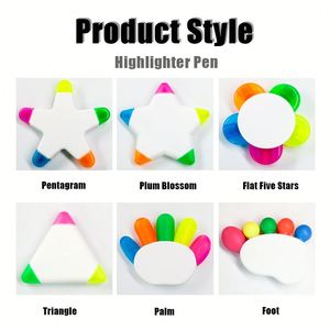 Bolígrafo Fluorescente 5 en 1 con Forma de Estrella de Cinco Puntas, Regalo Promocional, con Logotipo Personalizado - Product Image 6