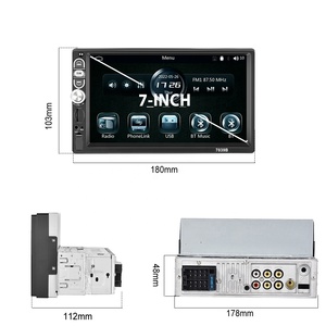 (US/EU Cổ) Podofo 7 ''Duy Nhất DIN Xe <span class=keywords><strong>Stereo</strong></span> Với Carplay Android Tự Động 1 DIN Xe Đài Phát Thanh Xe Hơi MP5 Máy Nghe Nhạc Bt FM EQ AUX Trong + Mic - Product Image 5