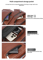 Tas Selempang PU Pria Bisnis Anti Air Tahan Gores Multi Saku Tas Bahu Messenger Tablet Perjalanan Komuter