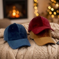 Casquette de baseball en velours à 6 panneaux avec logo personnalisé, toucher doux de luxe, en daim, avec boucle métallique, pour marques, vente en gros