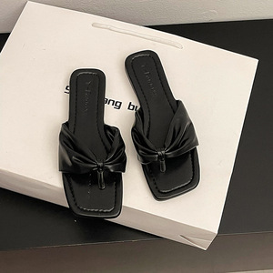 Sandalias <span class=keywords><strong>con</strong></span> lazo de verano, chanclas, <span class=keywords><strong>playa</strong></span> de hadas de fondo plano para zapatillas, pinzas para exteriores de moda para mujer, zapatillas de moda - Product Image 6