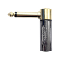Connecteur audio mono TS 2 pôles mâle plaqué or 6,35 mm (1/4 po) à angle droit de 90 degrés pour microphone, guitare, instrument