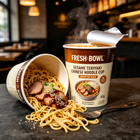 200g Mie Ramen Instan Rasa Daging Sapi Teriyaki Wijen Kemasan Goreng OEM Pengiriman Cepat Alibaba Laris