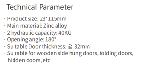 23x115mm Zinc 180 Degree Concealed Hinge Oem&odm Black 3d Adjustable 40kg Silent Door for Wooden Bld-g115 180 Degree Opening - Product Image 2