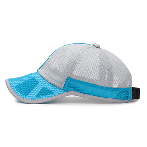 Baseball Cap Mesh Sun Protection Breathable Outdoor Sport Hat Unisex Kids Summer Style Lake Blue White Gray - Product Image 1