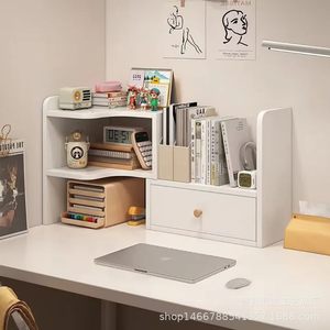 Simple Bookshelf <b>Desktop</b> Storage <b>Shelf</b> 2 Tier Multifunction Office Organizer For Stationery And Books - Product Image 1