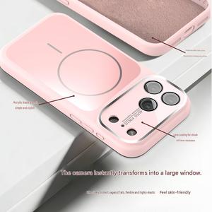 Nouvelle arrivée, coque de téléphone ultra-fine en silicone liquide compatible avec la charge magnétique, coque de téléphone en acrylique avec objectif grand angle pour <span class=keywords><strong>Samsung</strong></span> - Product Image 6