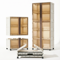 Grande armoire pliable en plastique avec roulettes, tringle à vêtements et étagère amovible – Organisateur de rangement pour vêtements à domicile pour chambre à coucher